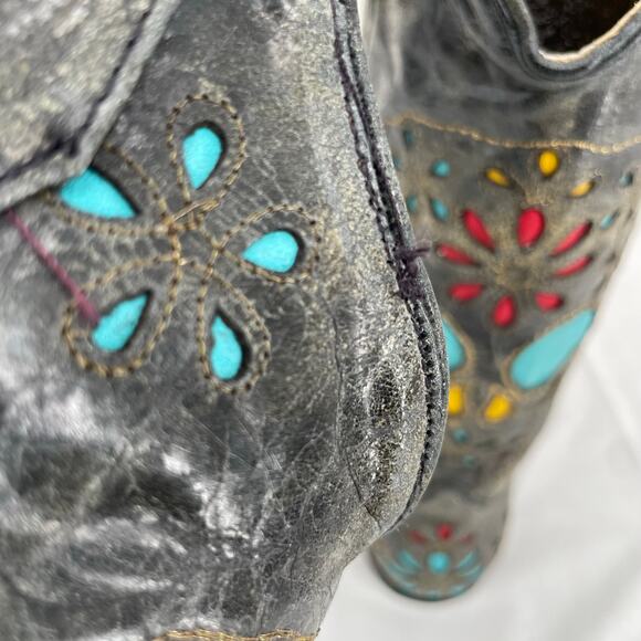 Corral Sugar Skull Cowboy Western Boot Dark Gray Distressed Leather R2475 Size 6 - Picture 15 of 15